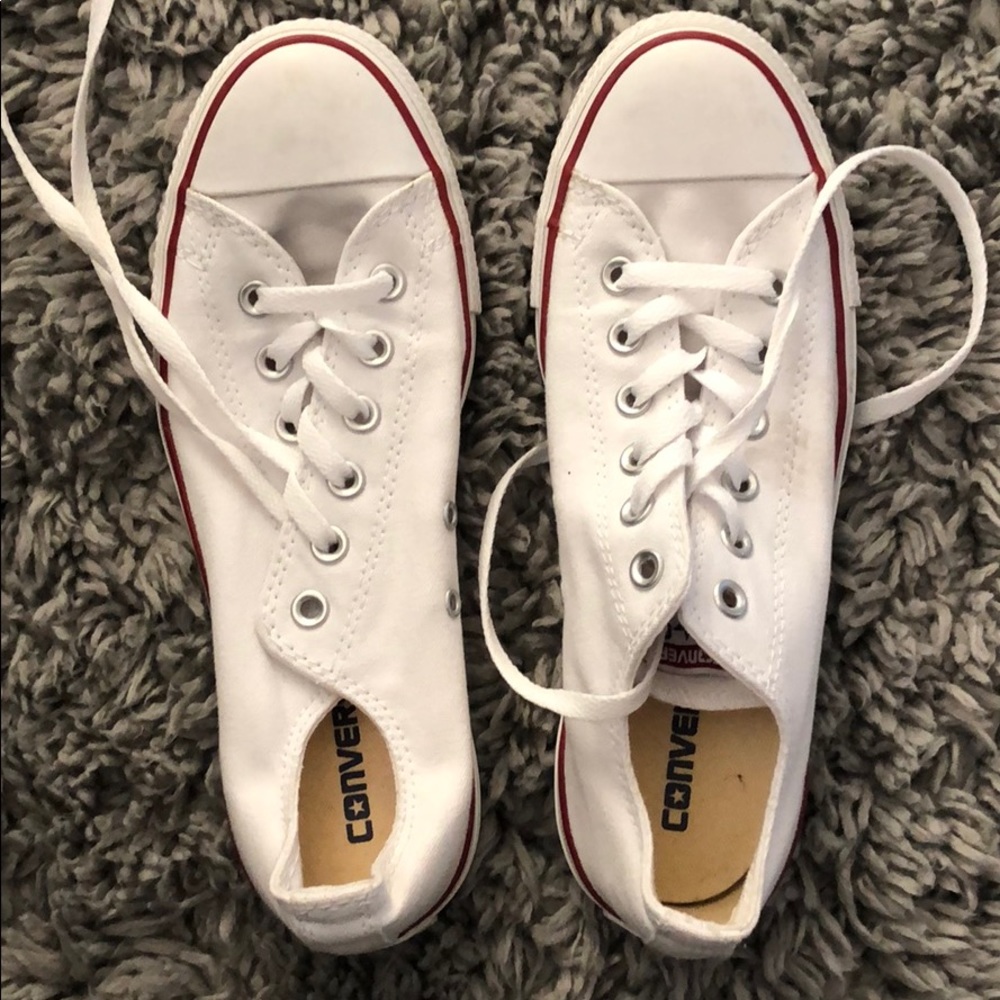 White low top Converse.